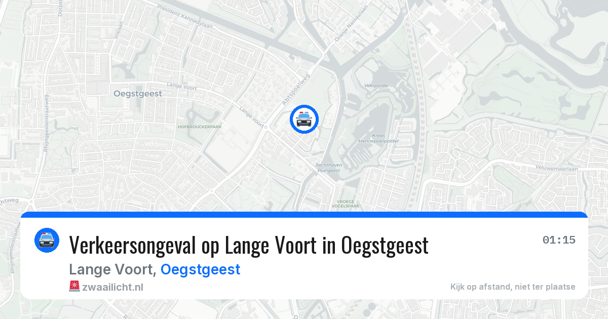 Verkeersongeval op Lange Voort in Oegstgeest — 31 jul 2026