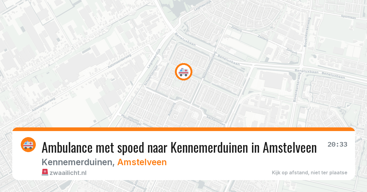 Ambulance met spoed naar Kennemerduinen in Amstelveen — 16 mrt 2026