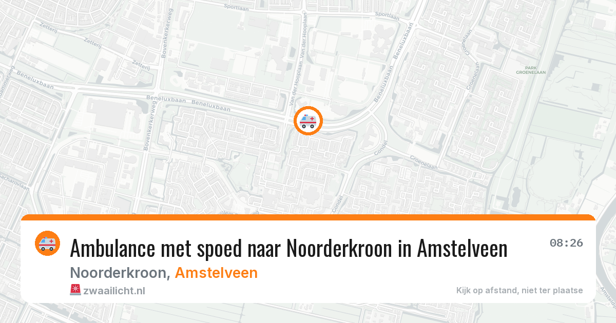 Ambulance met spoed naar Noorderkroon in Amstelveen — 31 mei 2026