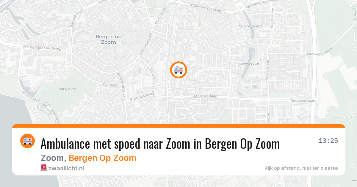 Ambulance met spoed naar Zoom in Bergen Op Zoom — 13 aug 2026