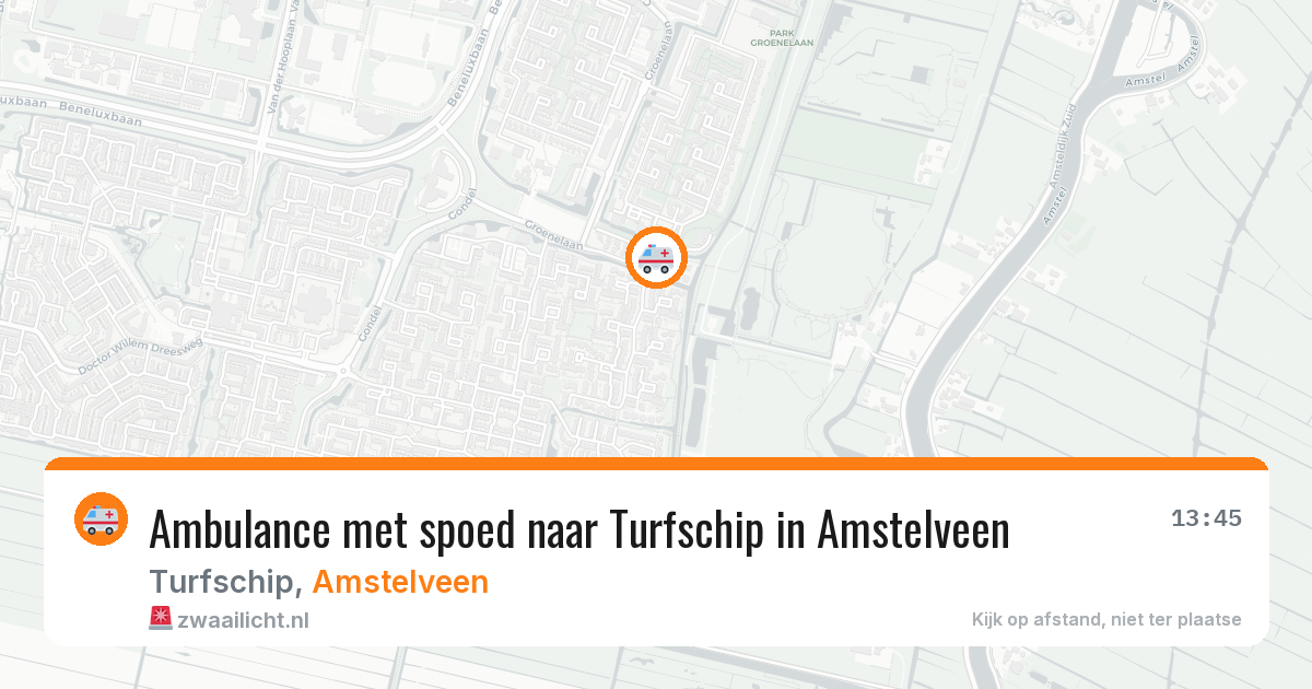 Ambulance met spoed naar Turfschip in Amstelveen — 14 jun 2026