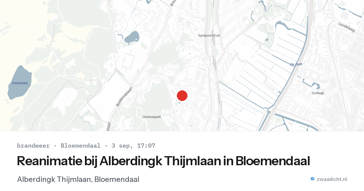 Reanimatie bij Alberdingk Thijmlaan in Bloemendaal — 3 sep 2026