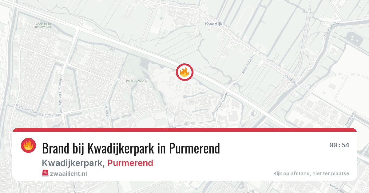 Brand bij Kwadijkerpark in Purmerend — 19 jun 2026