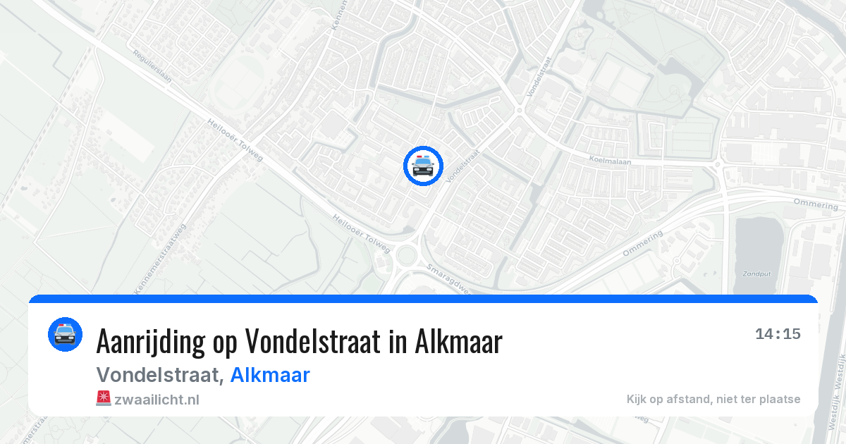Aanrijding op Vondelstraat in Alkmaar — 15 mei 2026