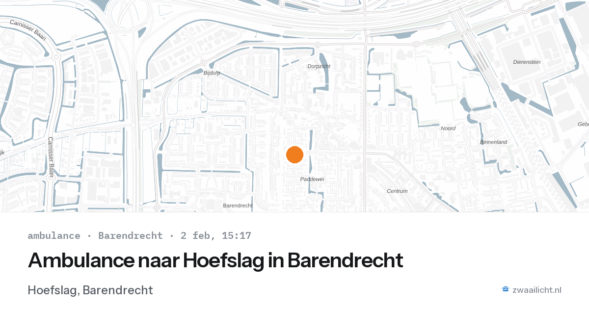 Ambulance naar Hoefslag in Barendrecht — 2 feb 2026