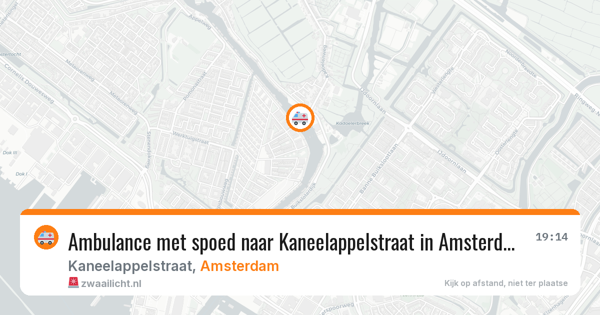 Ambulance met spoed naar Kaneelappelstraat in Amsterdam — 31 mei 2026