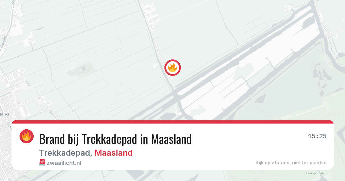 Brand bij Trekkadepad in Maasland — 9 aug 2026