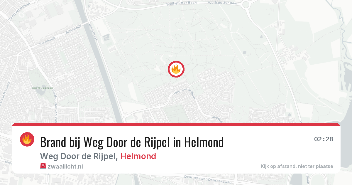 Brand bij Weg Door de Rijpel in Helmond — 28 jun 2026