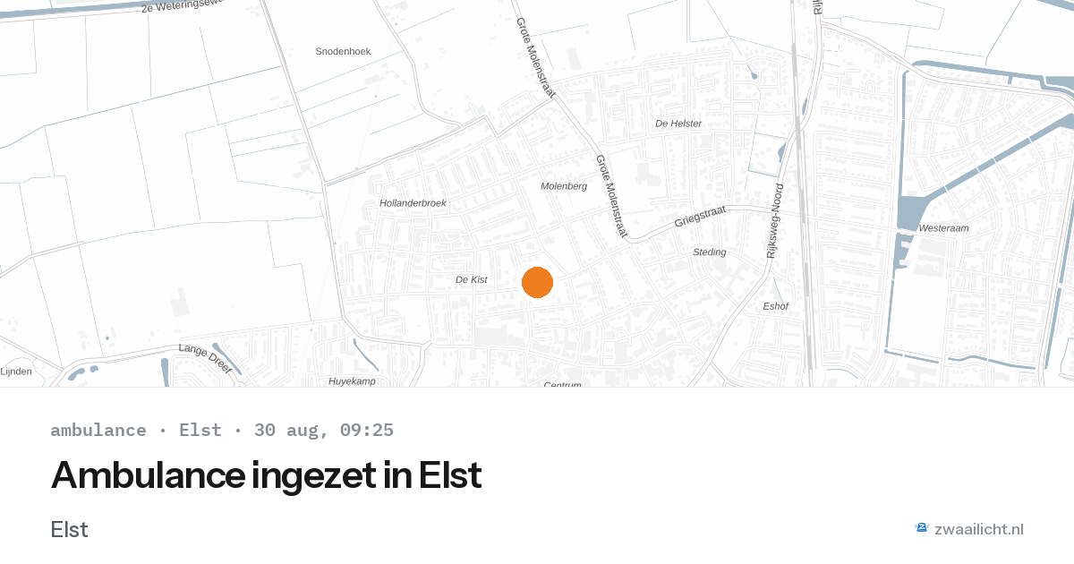 Ambulance ingezet in Elst — 30 aug 2026