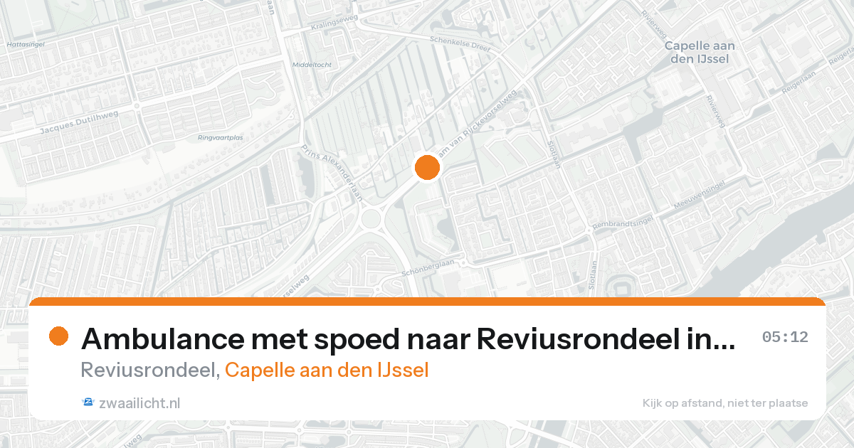 Ambulance met spoed naar Reviusrondeel in Capelle aan den IJssel — 22 aug 2026