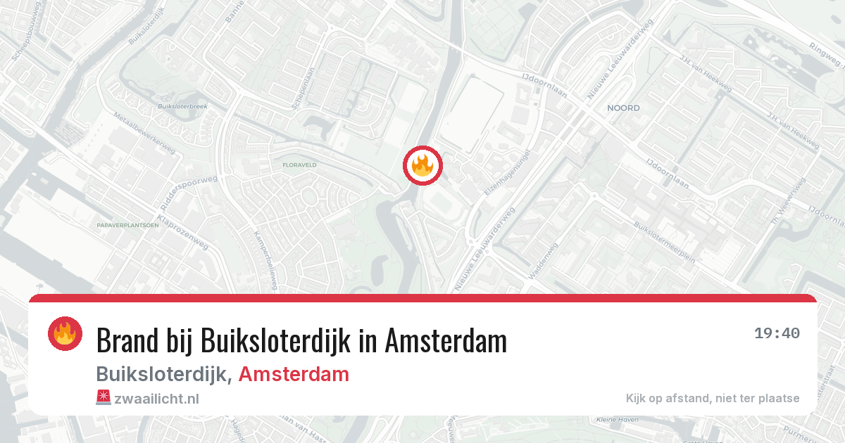 Brand bij Buiksloterdijk in Amsterdam — 15 mei 2026