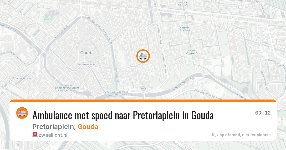 Ambulance met spoed naar Pretoriaplein in Gouda — 28 jun 2026
