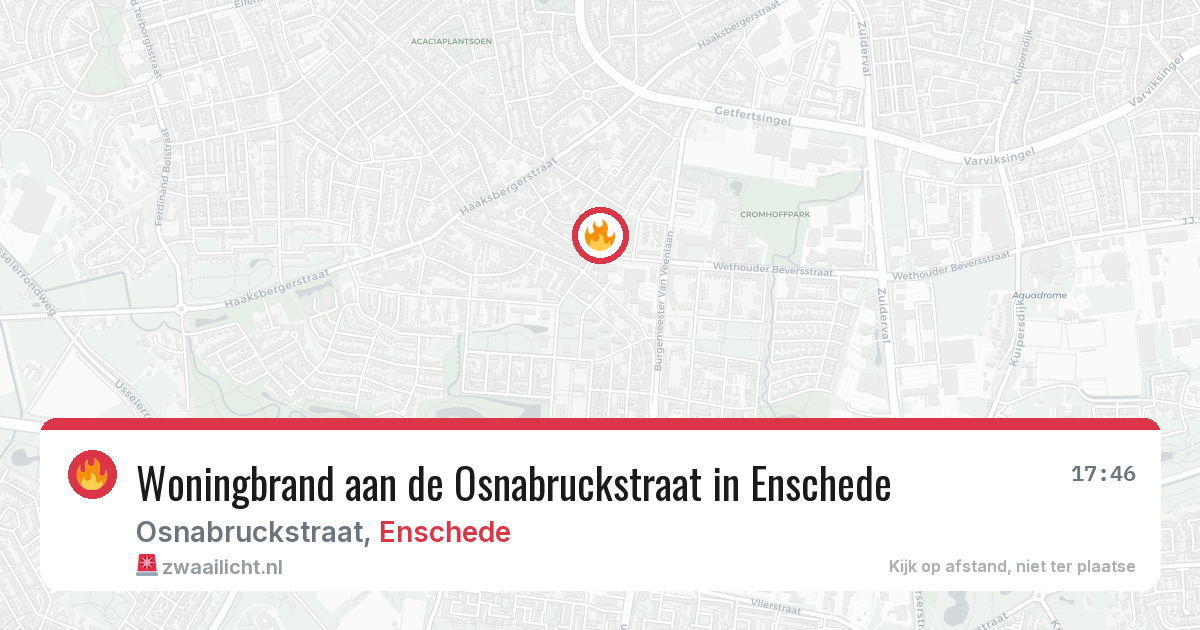 Woningbrand aan de Osnabruckstraat in Enschede — 9 aug 2026