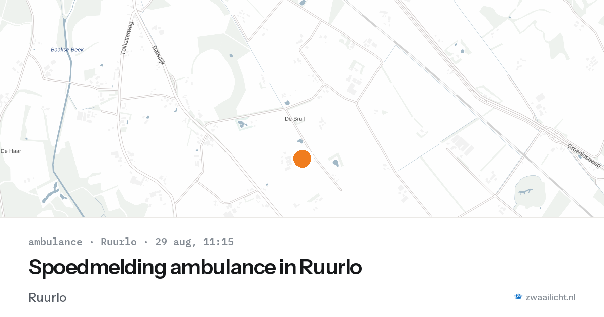 Spoedmelding ambulance in Ruurlo — 29 aug 2026