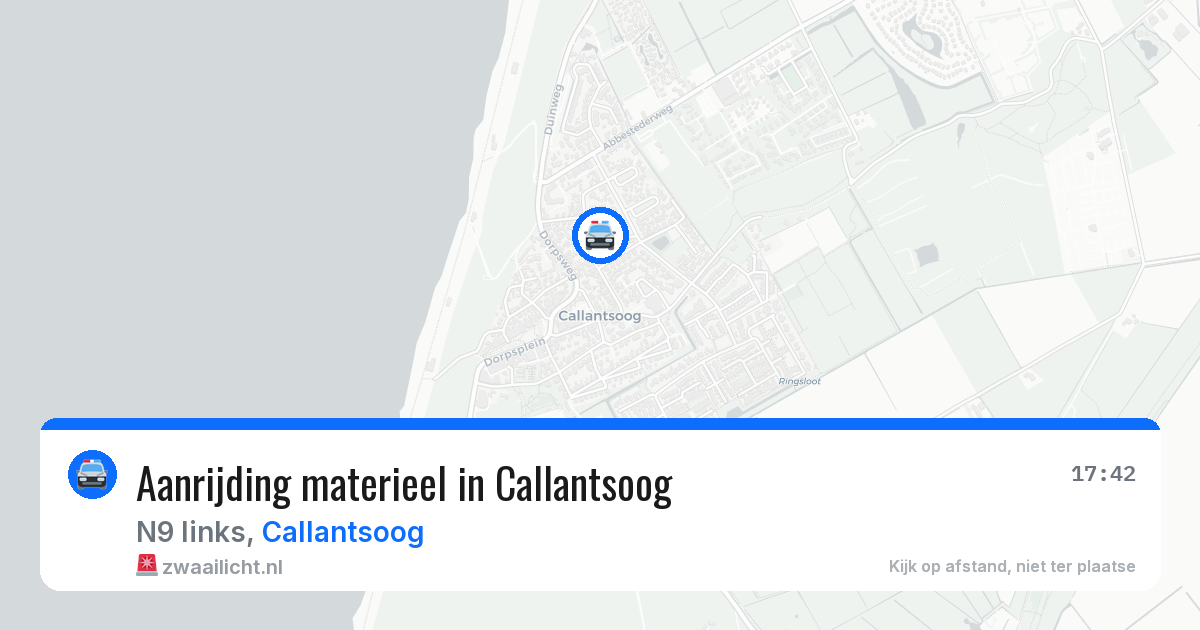 Aanrijding materieel in Callantsoog — 9 aug 2026