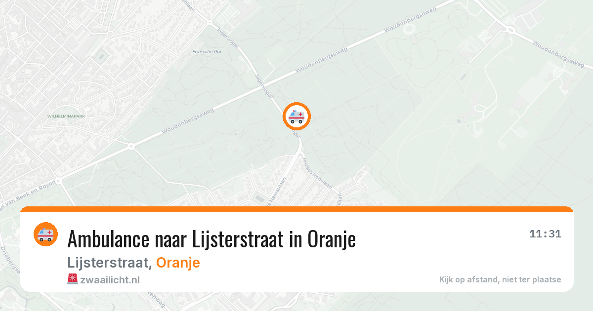 Ambulance naar Lijsterstraat in Oranje — 20 mrt 2026