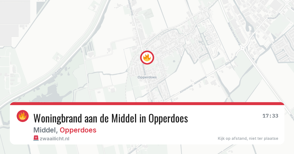 Woningbrand aan de Middel in Opperdoes — 29 jul 2026