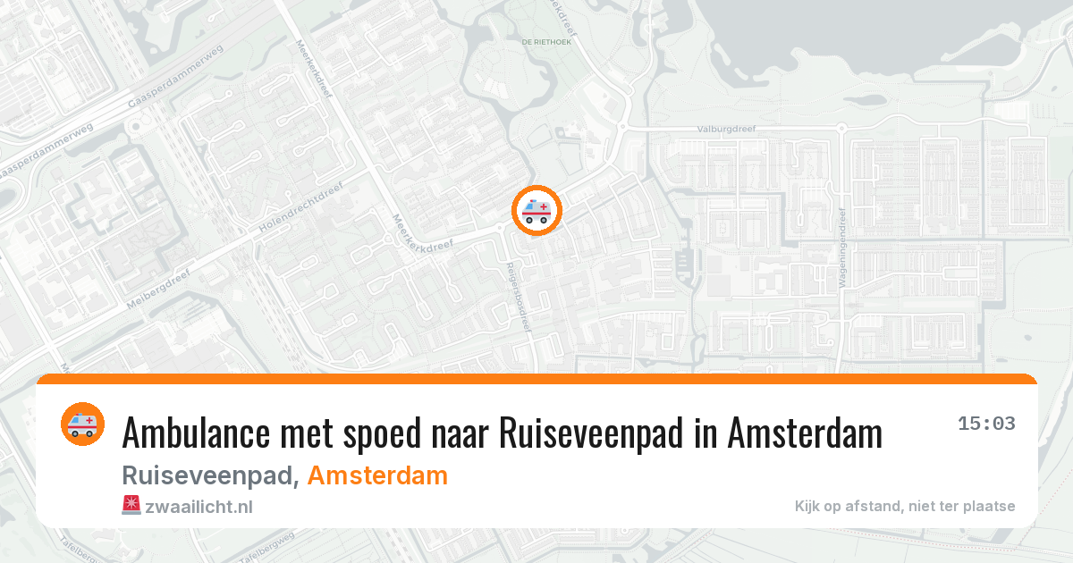 Ambulance met spoed naar Ruiseveenpad in Amsterdam — 29 jun 2026