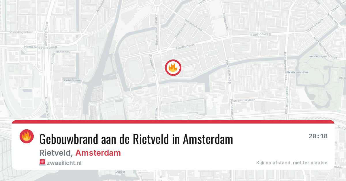 Gebouwbrand aan de Rietveld in Amsterdam — 16 mrt 2026