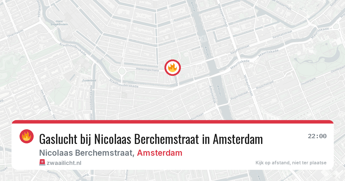 Gaslucht bij Nicolaas Berchemstraat in Amsterdam — 30 apr 2026