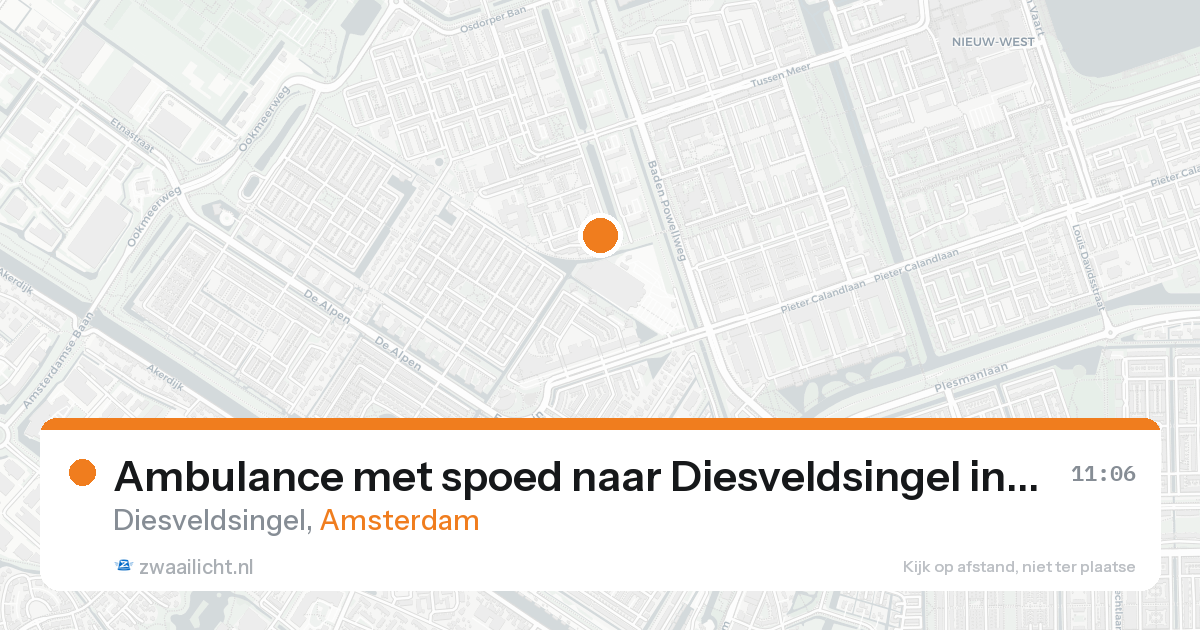 Ambulance met spoed naar Diesveldsingel in Amsterdam — 26 aug 2026