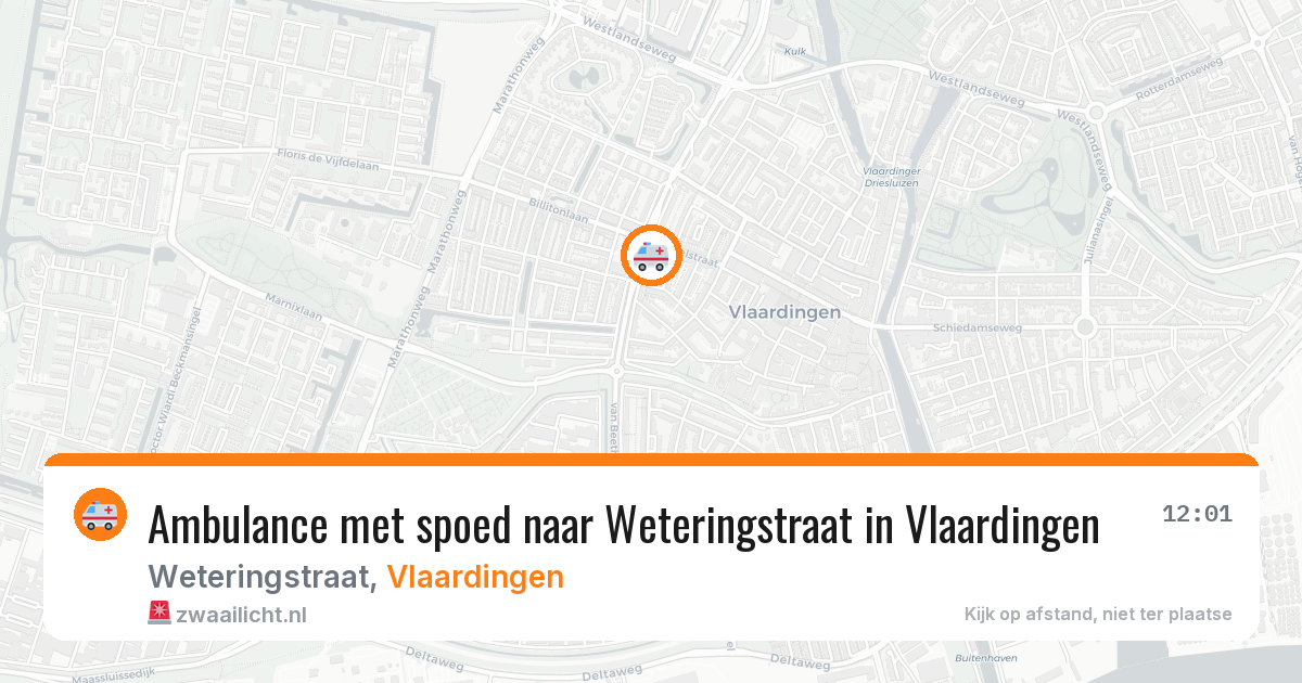 Ambulance met spoed naar Weteringstraat in Vlaardingen — 29 jun 2026