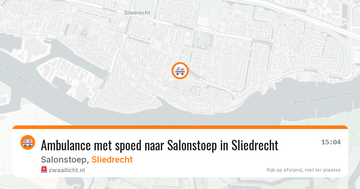 Ambulance met spoed naar Salonstoep in Sliedrecht — 10 aug 2026