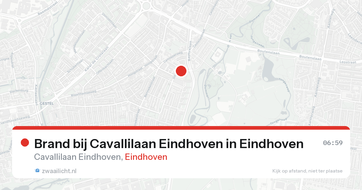Brand bij Cavallilaan Eindhoven in Eindhoven — 17 aug 2026
