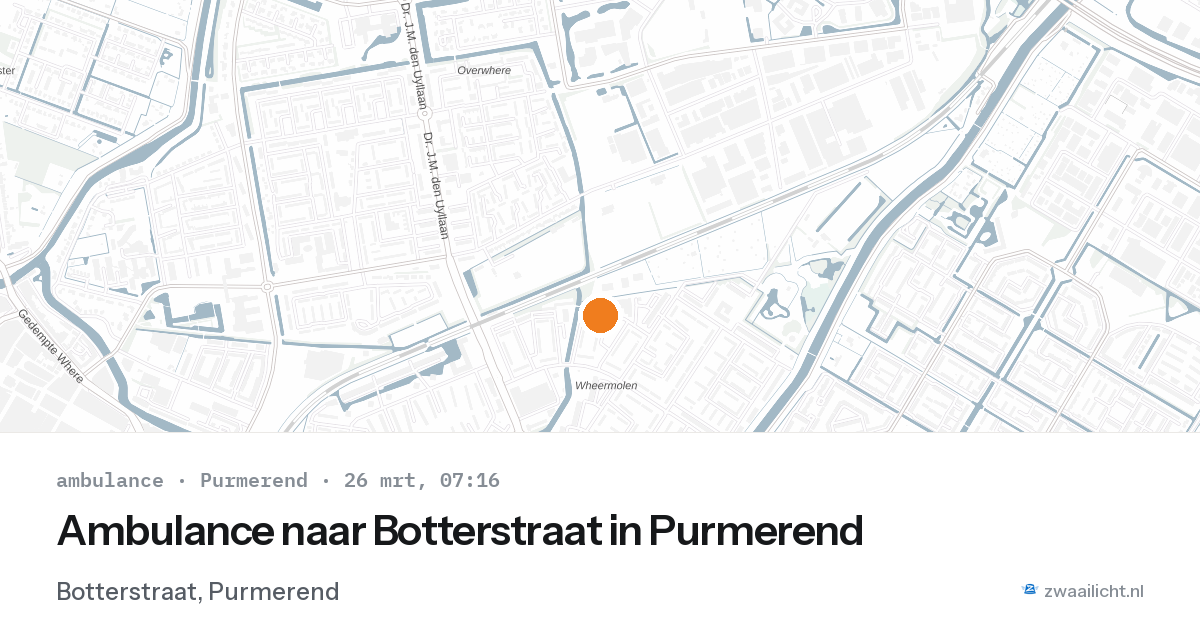 Ambulance naar Botterstraat in Purmerend — 26 mrt 2026