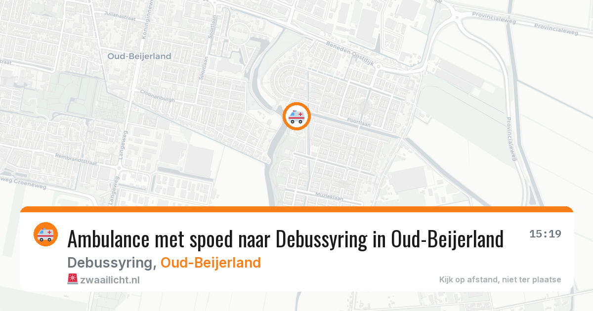 Ambulance met spoed naar Debussyring in Oud-Beijerland — 10 apr 2026