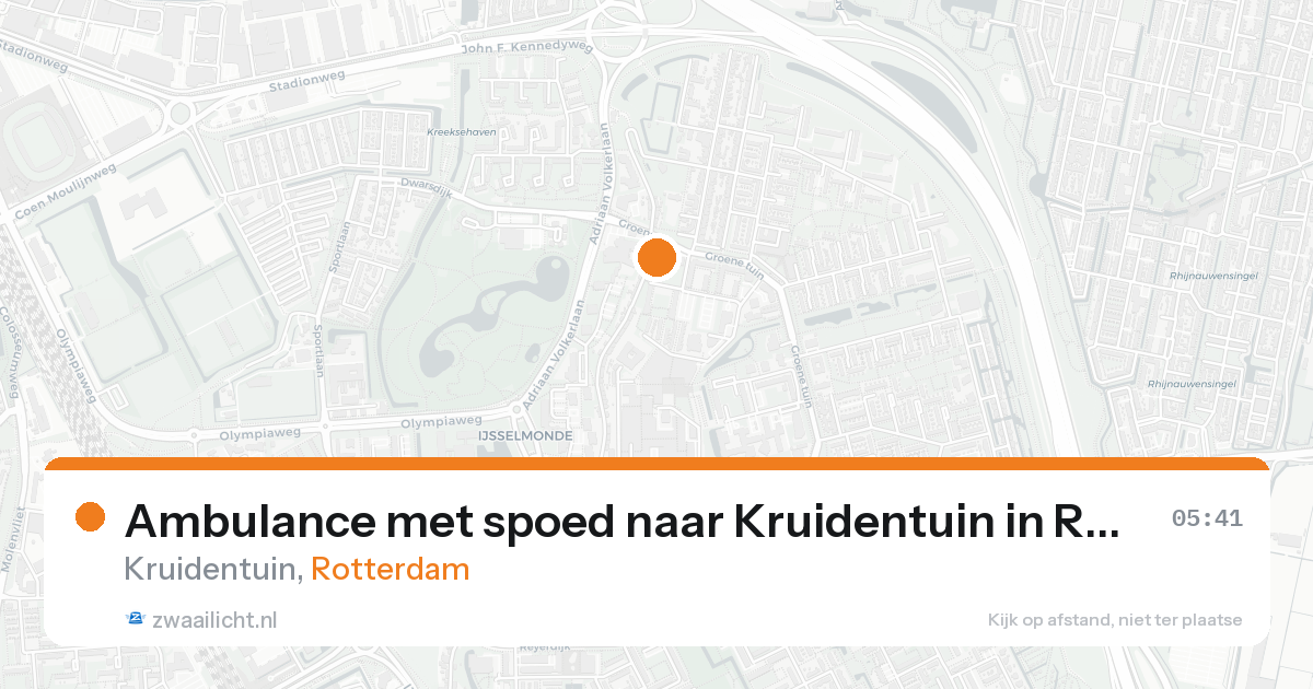 Ambulance met spoed naar Kruidentuin in Rotterdam — 19 aug 2026