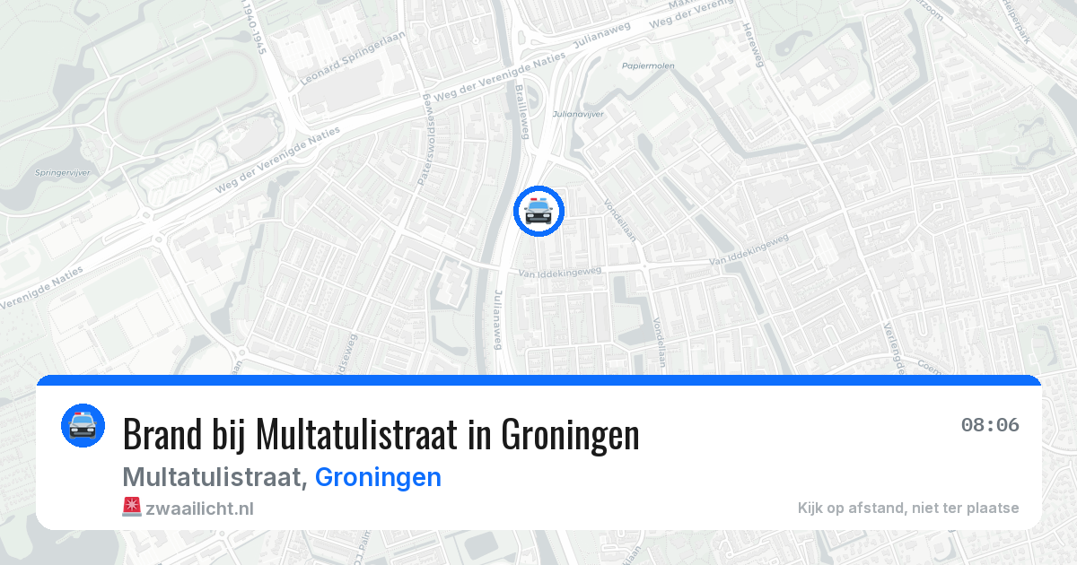 Brand bij Multatulistraat in Groningen — 13 aug 2026