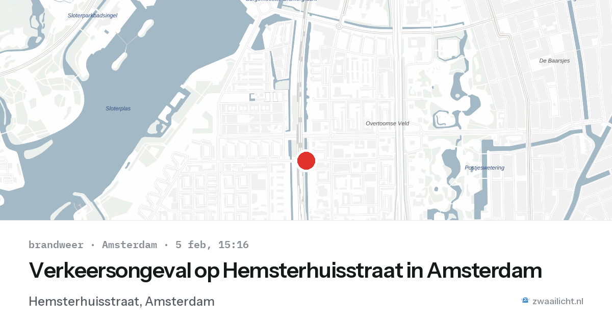 Verkeersongeval op Hemsterhuisstraat in Amsterdam — 5 feb 2026