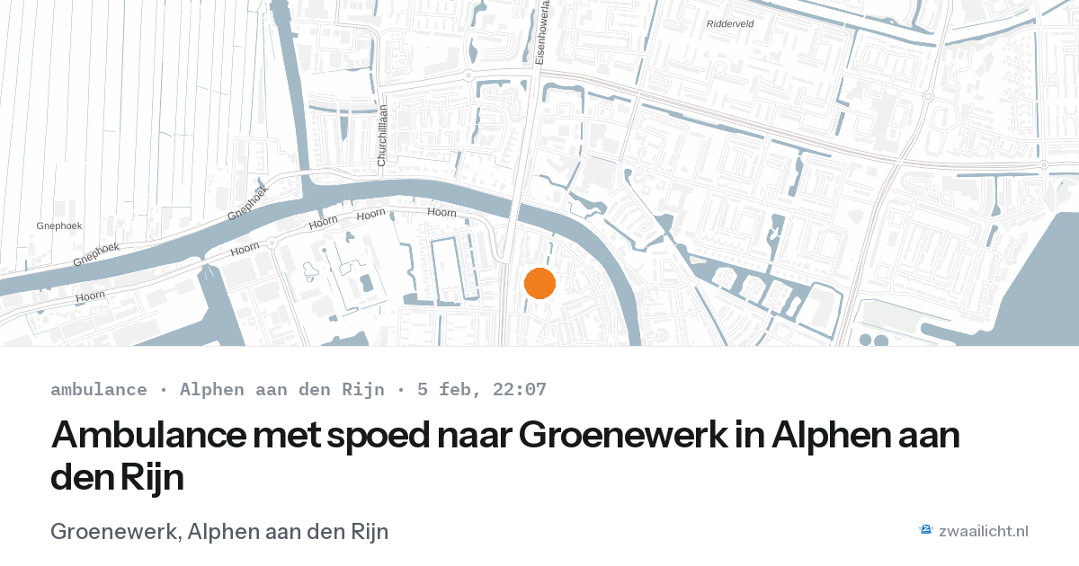 Ambulance met spoed naar Groenewerk in Alphen aan den Rijn — 5 feb 2026
