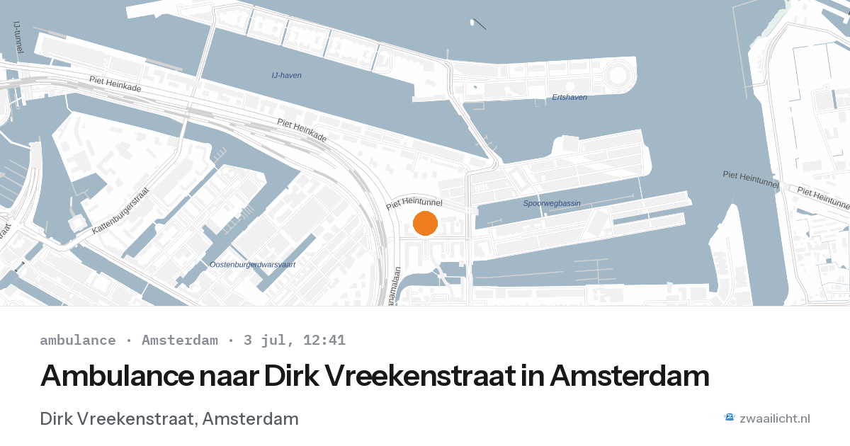 Ambulance naar Dirk Vreekenstraat in Amsterdam — 3 jul 2026