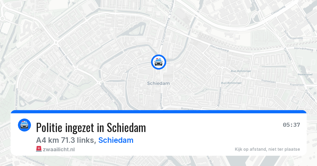 Politie ingezet in Schiedam — 30 jul 2026 | 🚨 Zwaailicht.nl