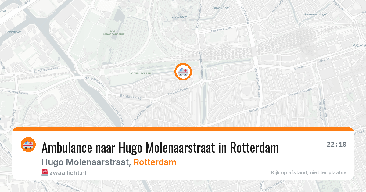 Ambulance naar Hugo Molenaarstraat in Rotterdam — 22 jun 2026
