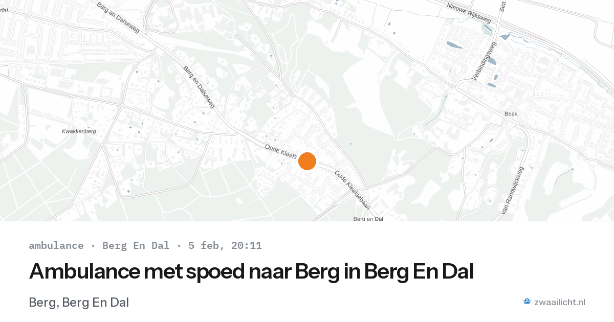 Ambulance met spoed naar Berg in Berg En Dal — 5 feb 2026