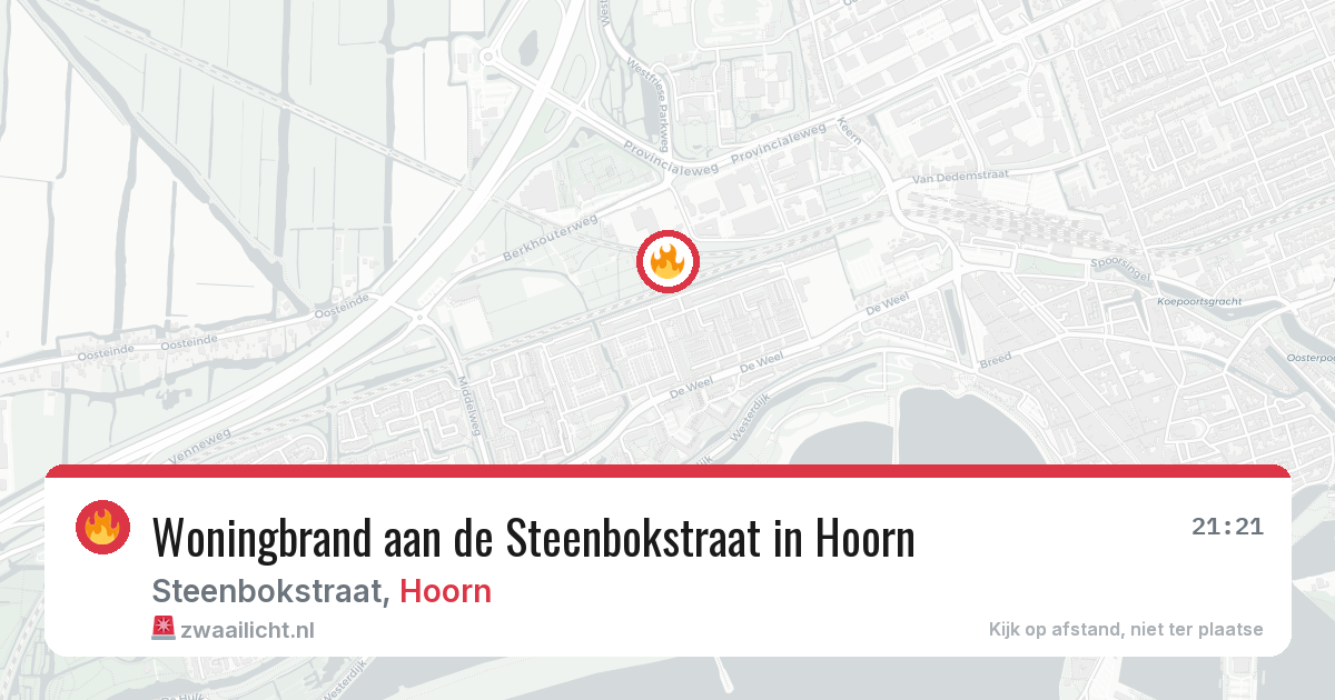 Woningbrand aan de Steenbokstraat in Hoorn — 26 mrt 2026