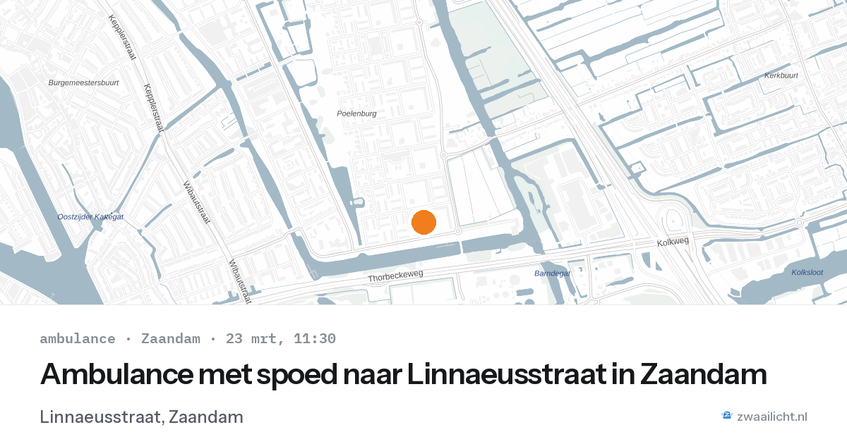 Ambulance met spoed naar Linnaeusstraat in Zaandam — 23 mrt 2026