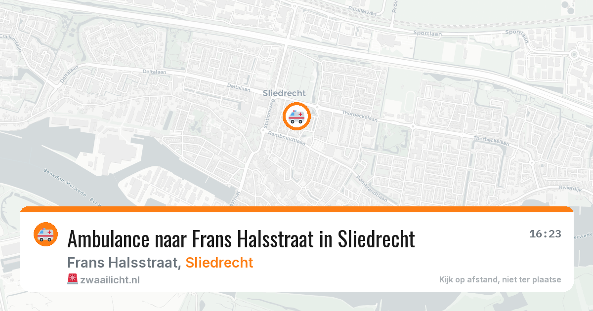 Ambulance naar Frans Halsstraat in Sliedrecht — 21 jun 2026