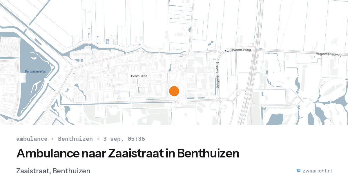 Ambulance naar Zaaistraat in Benthuizen — 3 sep 2026
