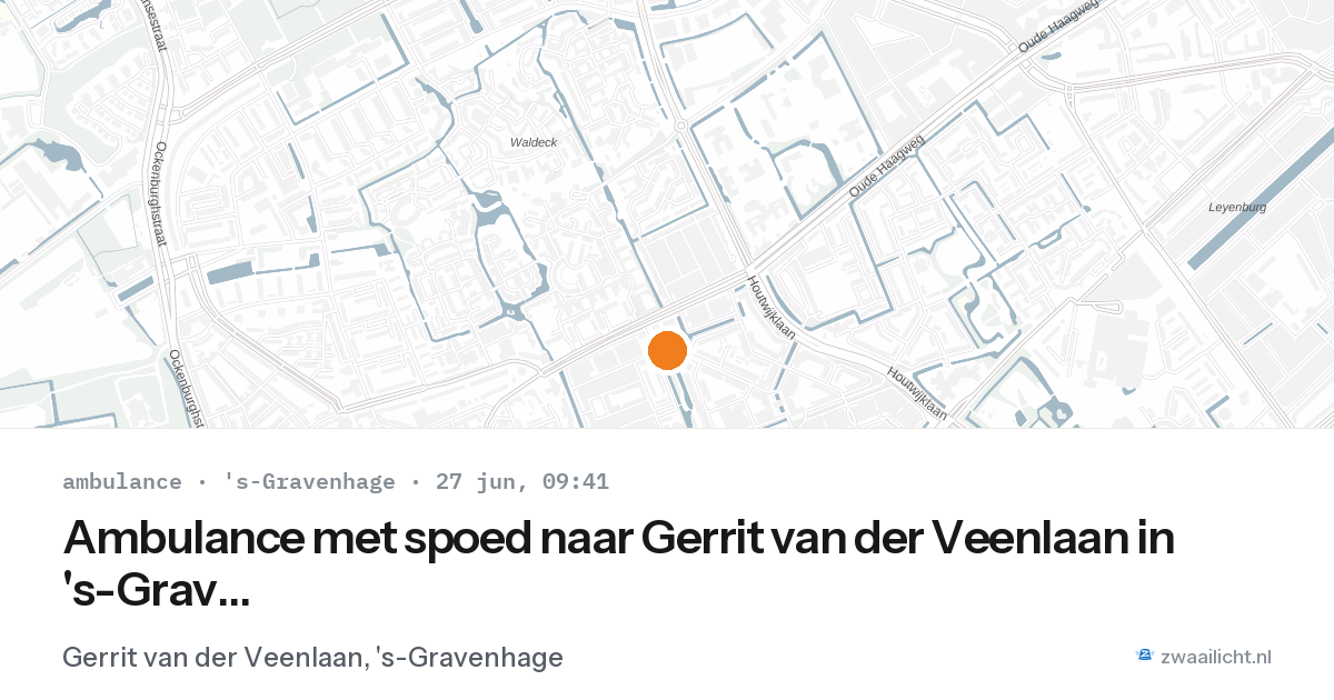 Ambulance met spoed naar Gerrit van der Veenlaan in 's-Gravenhage — 27 jun 2026