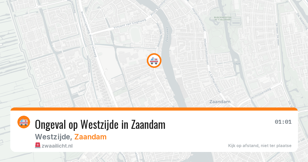 Ongeval op Westzijde in Zaandam — 18 jul 2026