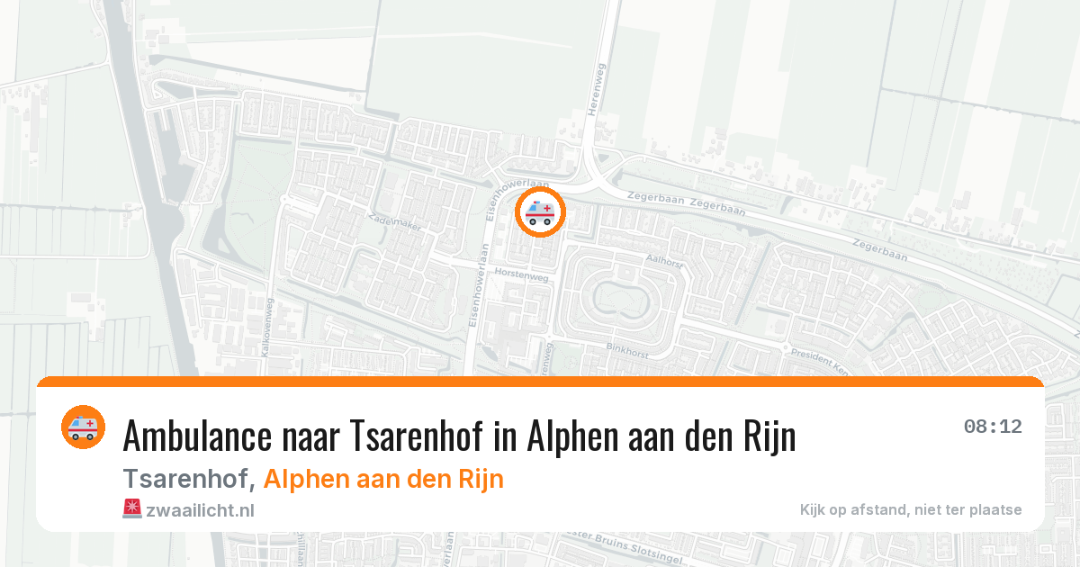 Ambulance naar Tsarenhof in Alphen aan den Rijn — 29 jul 2026