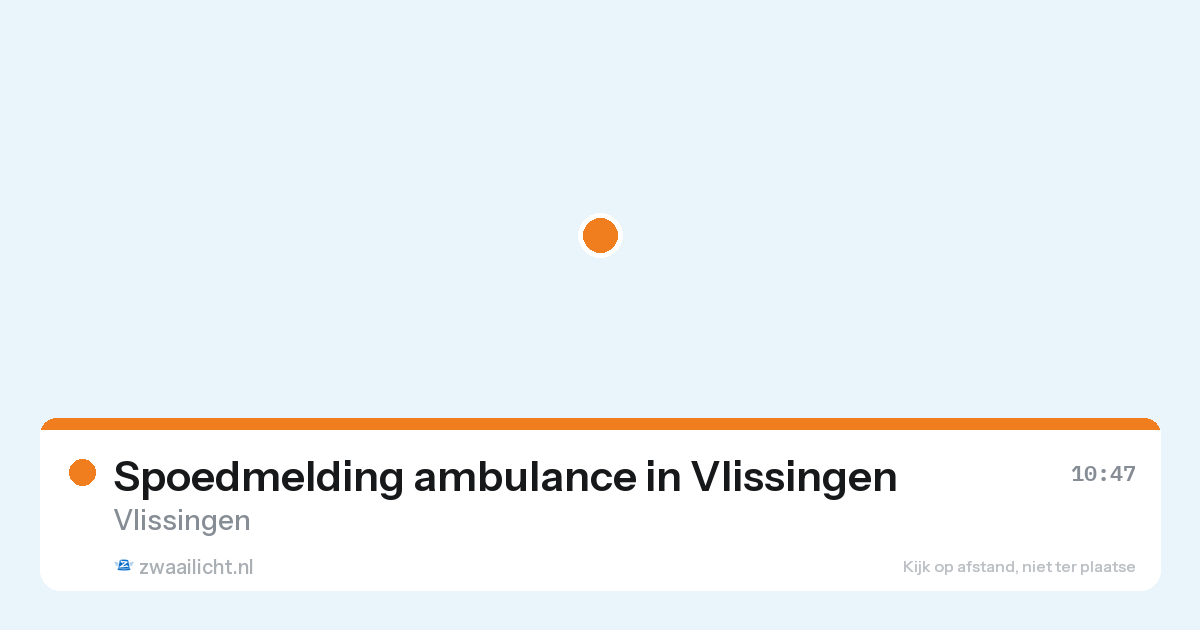 Spoedmelding ambulance in Vlissingen — 27 aug 2026