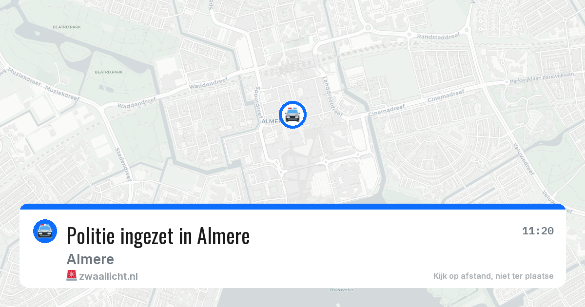 Politie ingezet in Almere — 26 jun 2026 | 🚨 Zwaailicht.nl