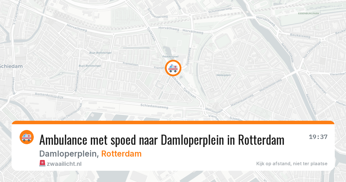 Ambulance met spoed naar Damloperplein in Rotterdam — 24 jun 2026