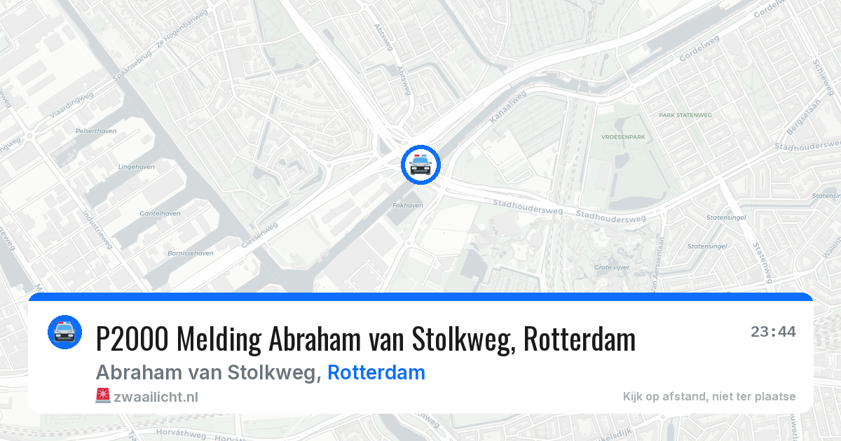 P2000 Melding Abraham van Stolkweg, Rotterdam — 7 jun 2026