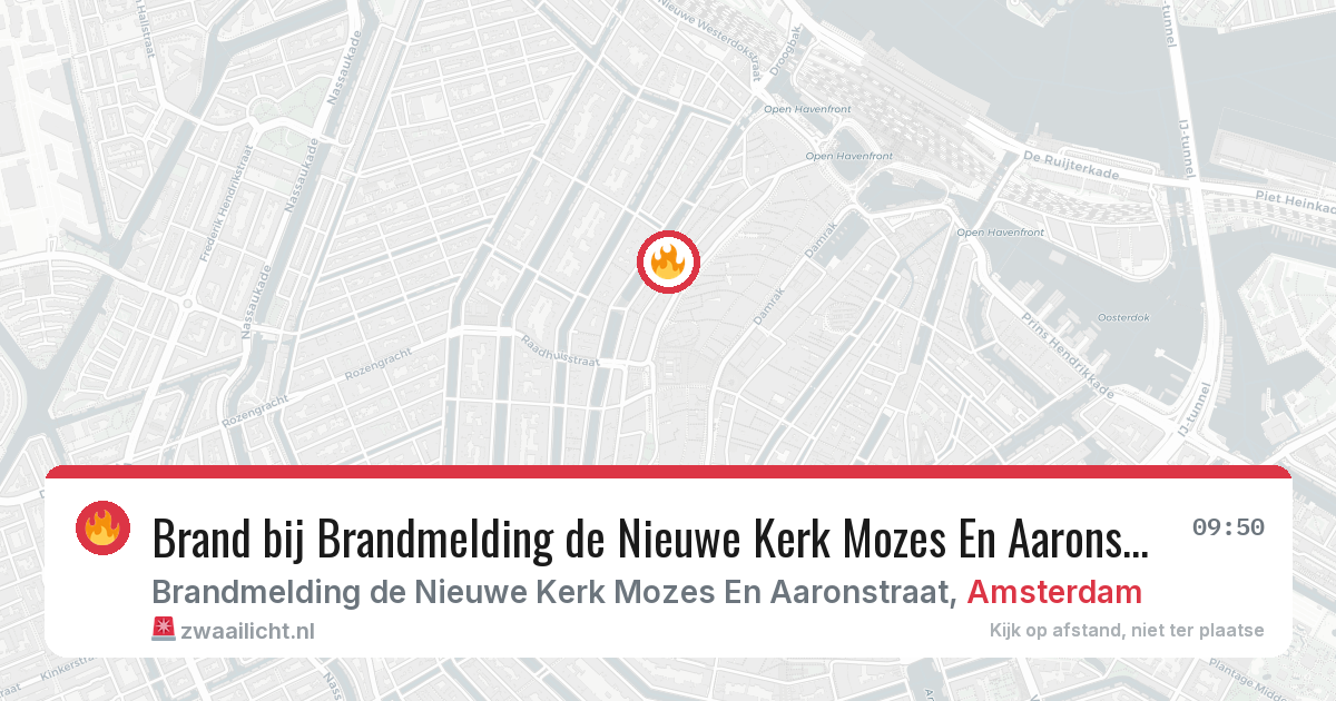 Brand bij Brandmelding de Nieuwe Kerk Mozes En Aaronstraat in Amsterdam — 22 apr 2026